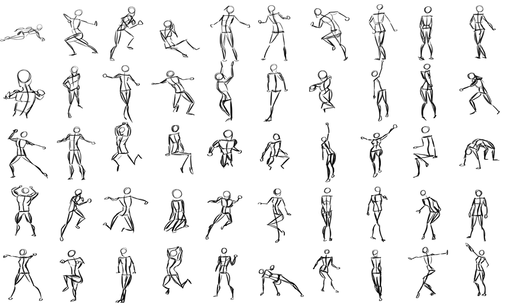 Anatomy TRACK: Lesson 1, Gesture Drawings of Figures · Art Prof